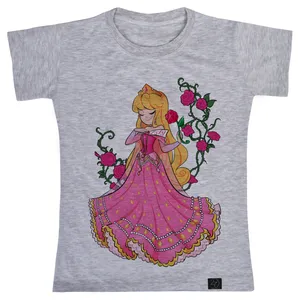 تی شرت آستین کوتاه دخترانه 27 مدل زیبای خفته کد V191