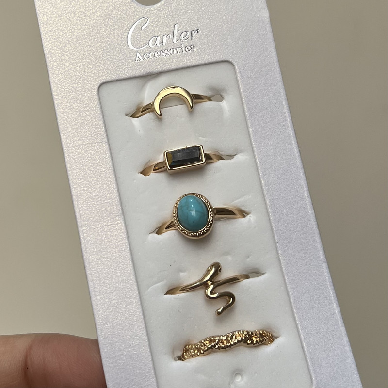 انگشتر زنانه مدل ماه مجموعه 5 عددی انگشتر زنانه مدل ماه مجموعه 5 عددی