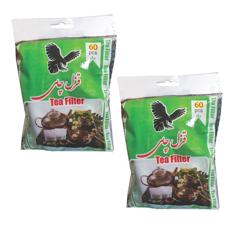 فیلتر چای قزل چای مدل کیسه ای بسته 60 عددی مجموعه دو عددی