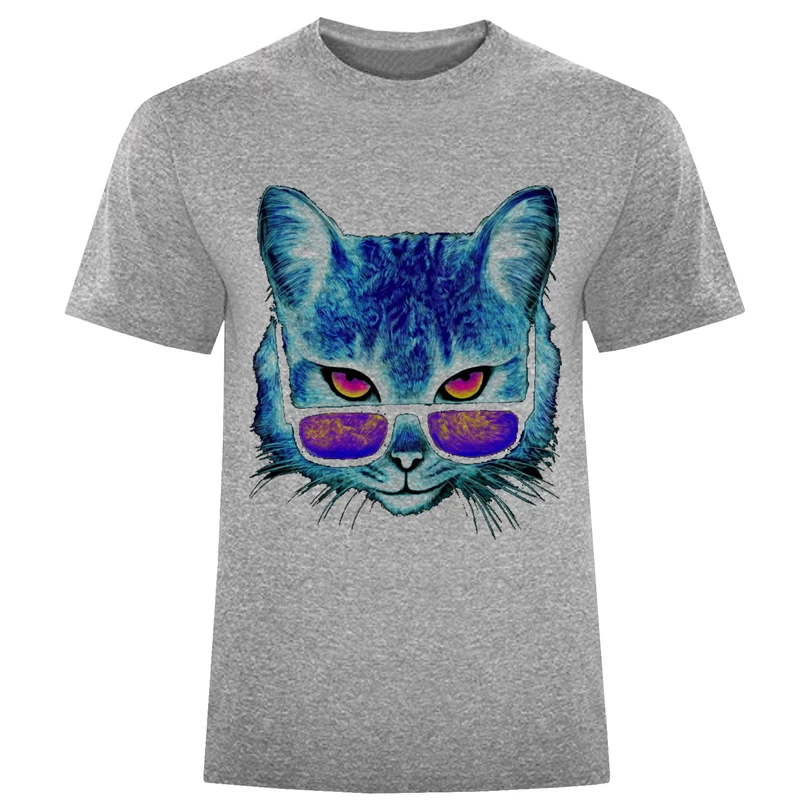 تیشرت آستین کوتاه مردانه طرح گربه کد W259