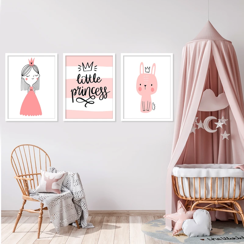 تابلو کودک و نوزاد بکلیت مدل پرنسس کد M069 مجموعه 3 عددی