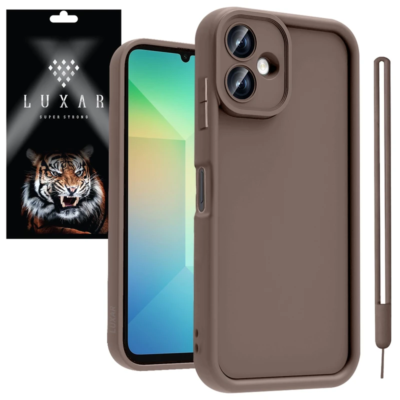 کاور لوکسار مدل a06 -Puffer band مناسب برای گوشی موبایل سامسونگ Galaxy A06 به همراه بند آویز 