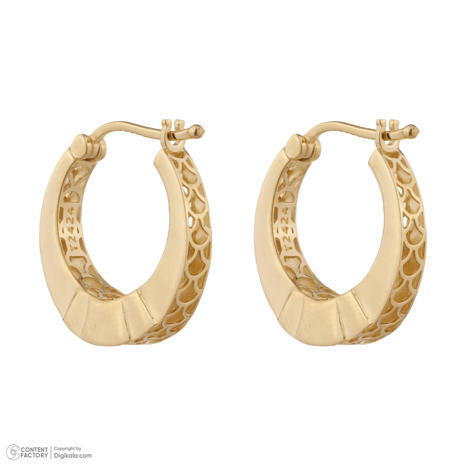 گوشواره طلا کم اجرت 18 عیار زنانه گلدم مدل E-2311015 -  - 5