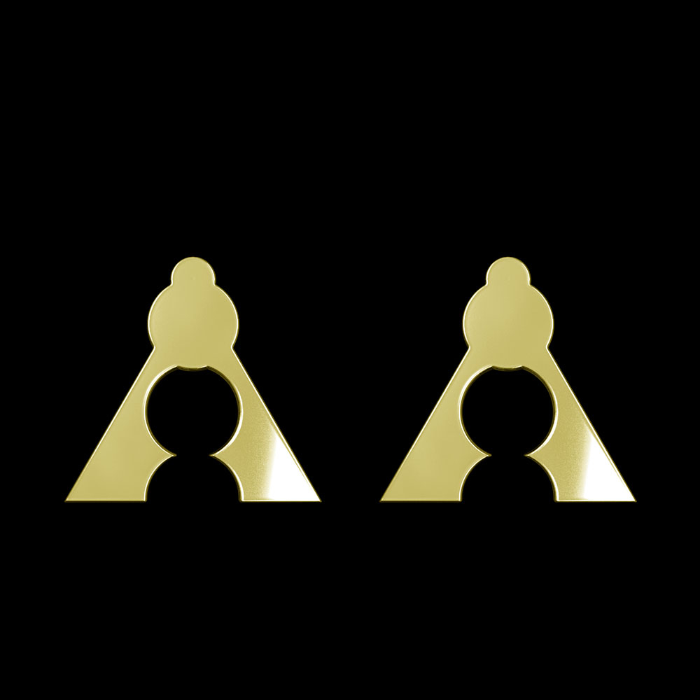 گوشواره طلا 18 عیار زنانه مدوپد مدل هندسی کد GA1-10370