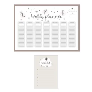کاغذ یادداشت مدل برنامه ریزی هفتگی و لیست آرزوها طرح ستاره مجموعه 2 عددی