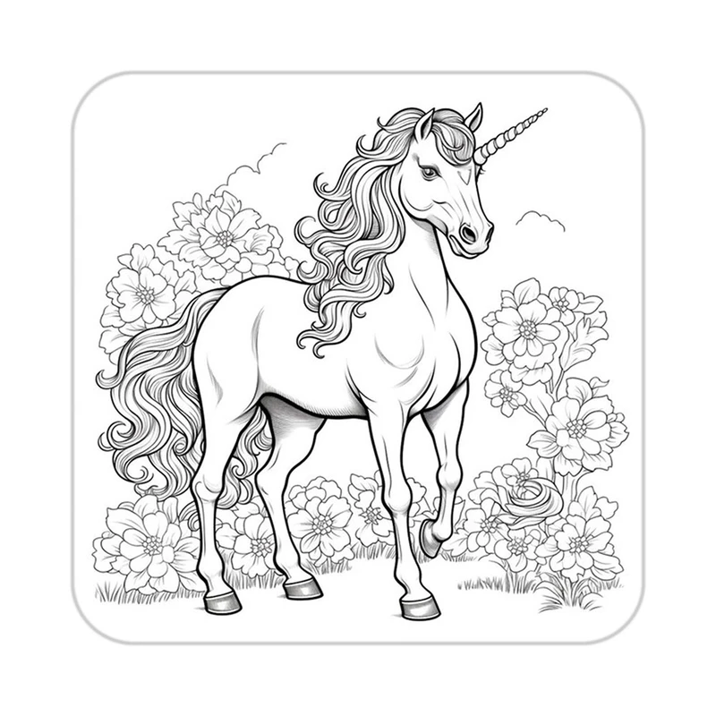 زیر لیوانی کاکتی طرح اسب تک شاخ و یونیکورن مدل mp33077