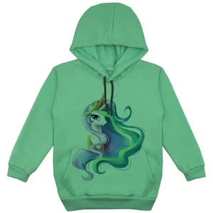 هودی دخترانه مدل تکشاخ F48 رنگ سبز