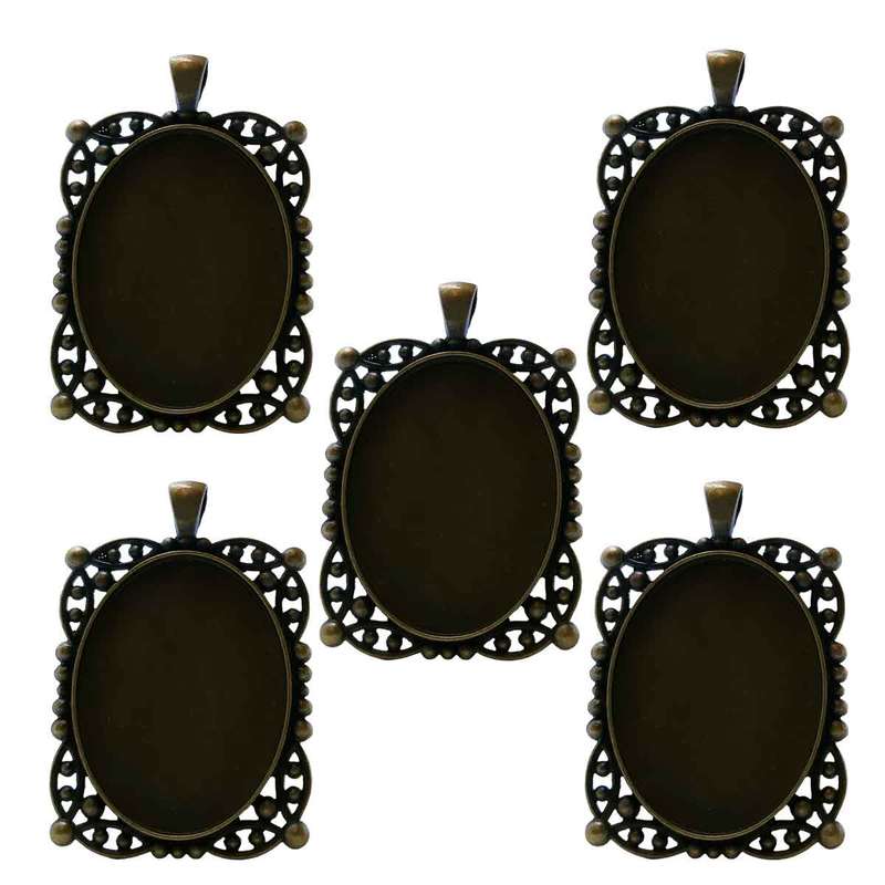 قاب گردنبند مدل بیضی کد Fr237 بسته 5 عددی