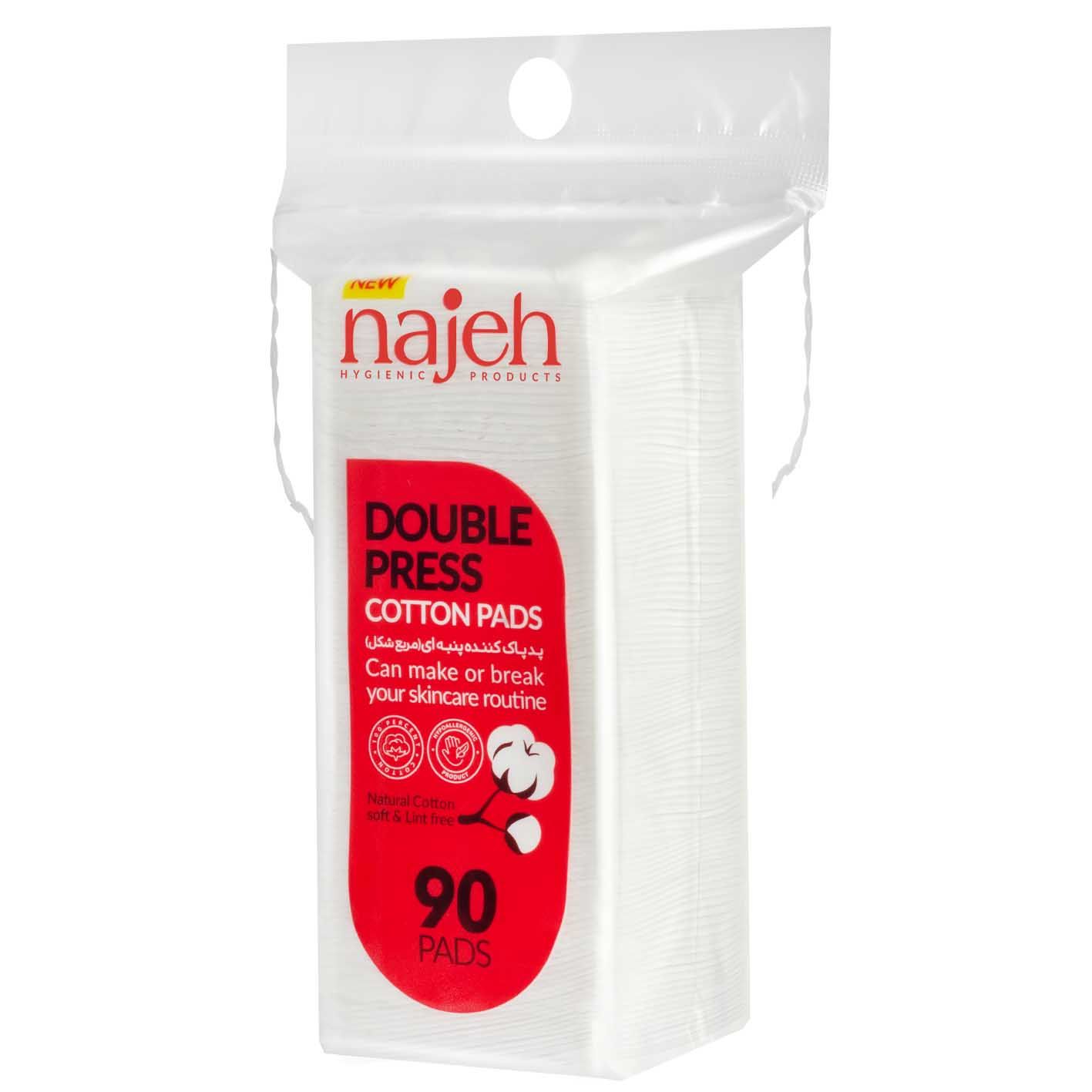 پد پاک کننده آرایش صورت ناژه مدل Double Press بسته 90 عددی -  - 2