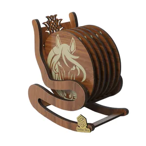 زیر لیوانی صدراباکس مدل اسب  کد zl006asb مجموعه 6 عددی