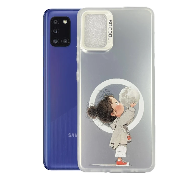 کاور طرح دختر و ماه مناسب برای گوشی موبایل سامسونگ Galaxy A31