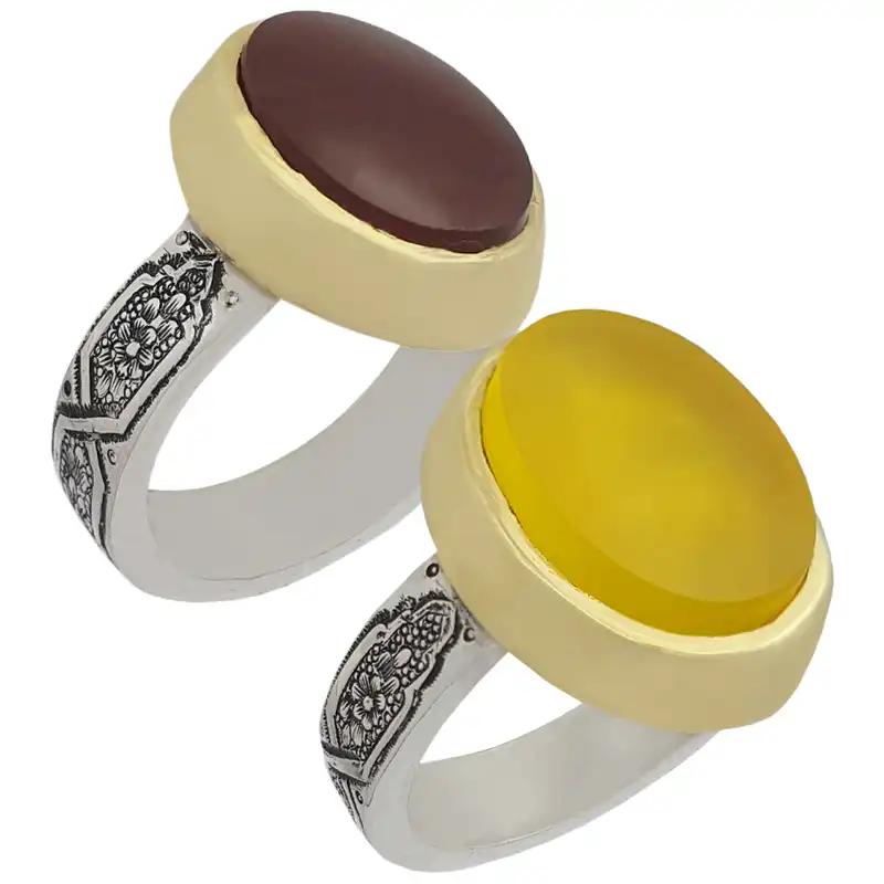 ست انگشتر نقره زنانه و مردانه مدل a660jw