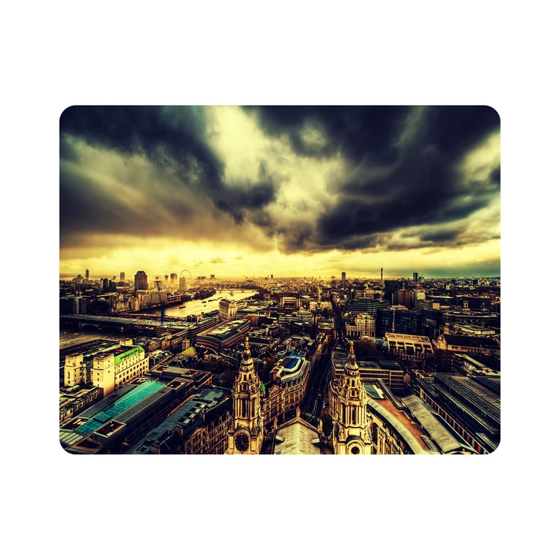 ماوس پد اطلس آبی طرح  اسمان و شهر  مدل T7142