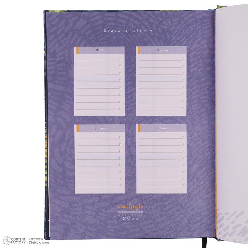 سالنامه سال 2025 برگ تحریر مدل ون گوگ
