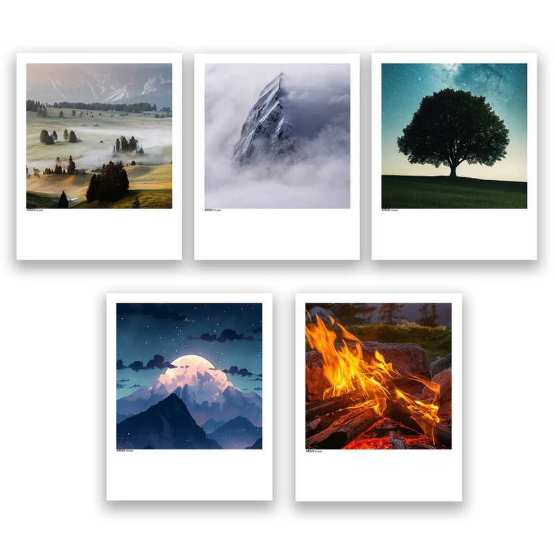 آویز تزیینی عرش مدل فانتزی منظره طبیعت کد Asa967 مجموعه پنج عددی