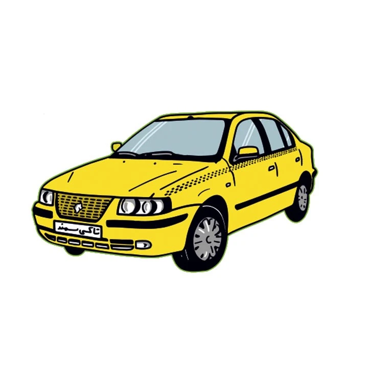 برچسب لپ تاپ مدل برجسته تاکسی سمند زرد