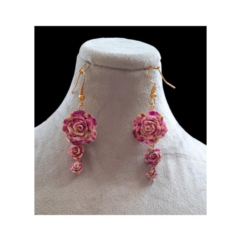 گوشواره دخترانه مدل گل رز گوشواره دخترانه مدل گل رز