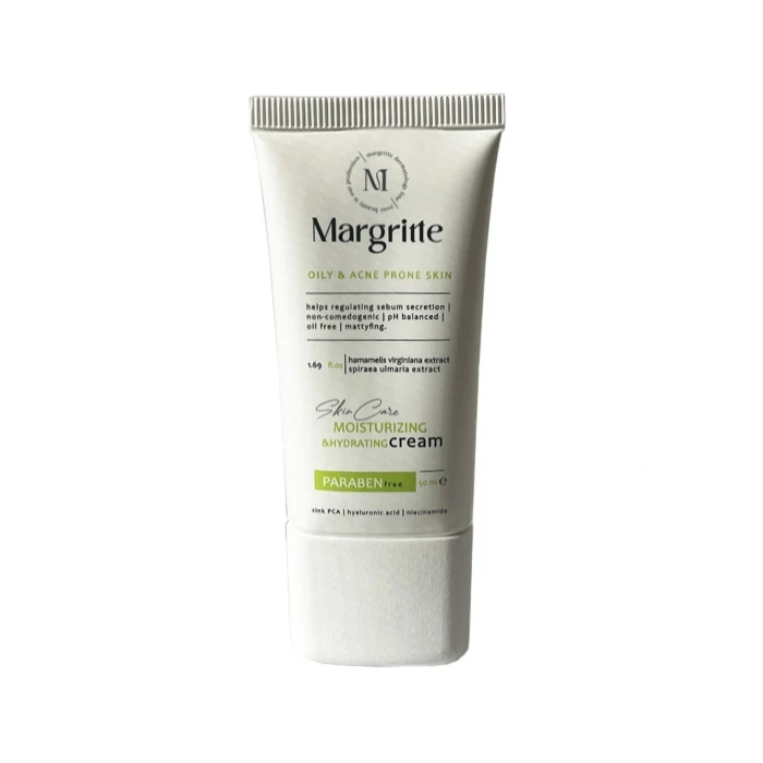 کرم مرطوب‌کننده دست، صورت، گردن مارگریت مدل hyaluronic acid مناسب برای پوست چرب، مختلط حجم 50 میلی‌لیتر