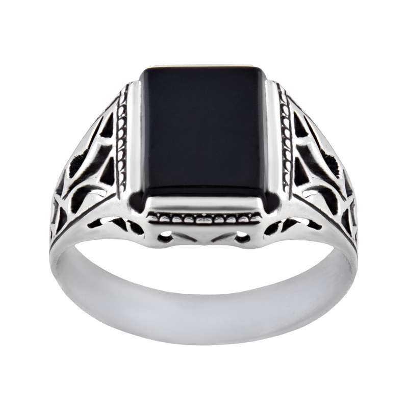 انگشتر نقره مردانه مدل عقیق کد AM_010