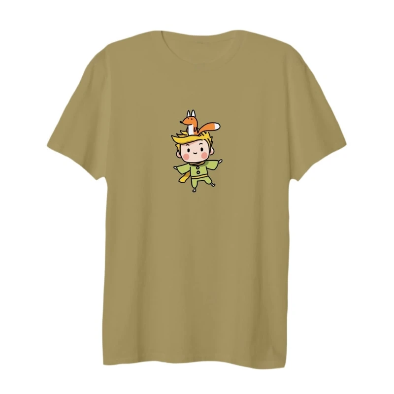 تی شرت لانگ آستین کوتاه زنانه مدل شازده کوچولو و روباه