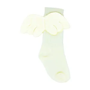 جوراب ساق بلند  دخترانه مدل بال پروانه نباتی کد 04