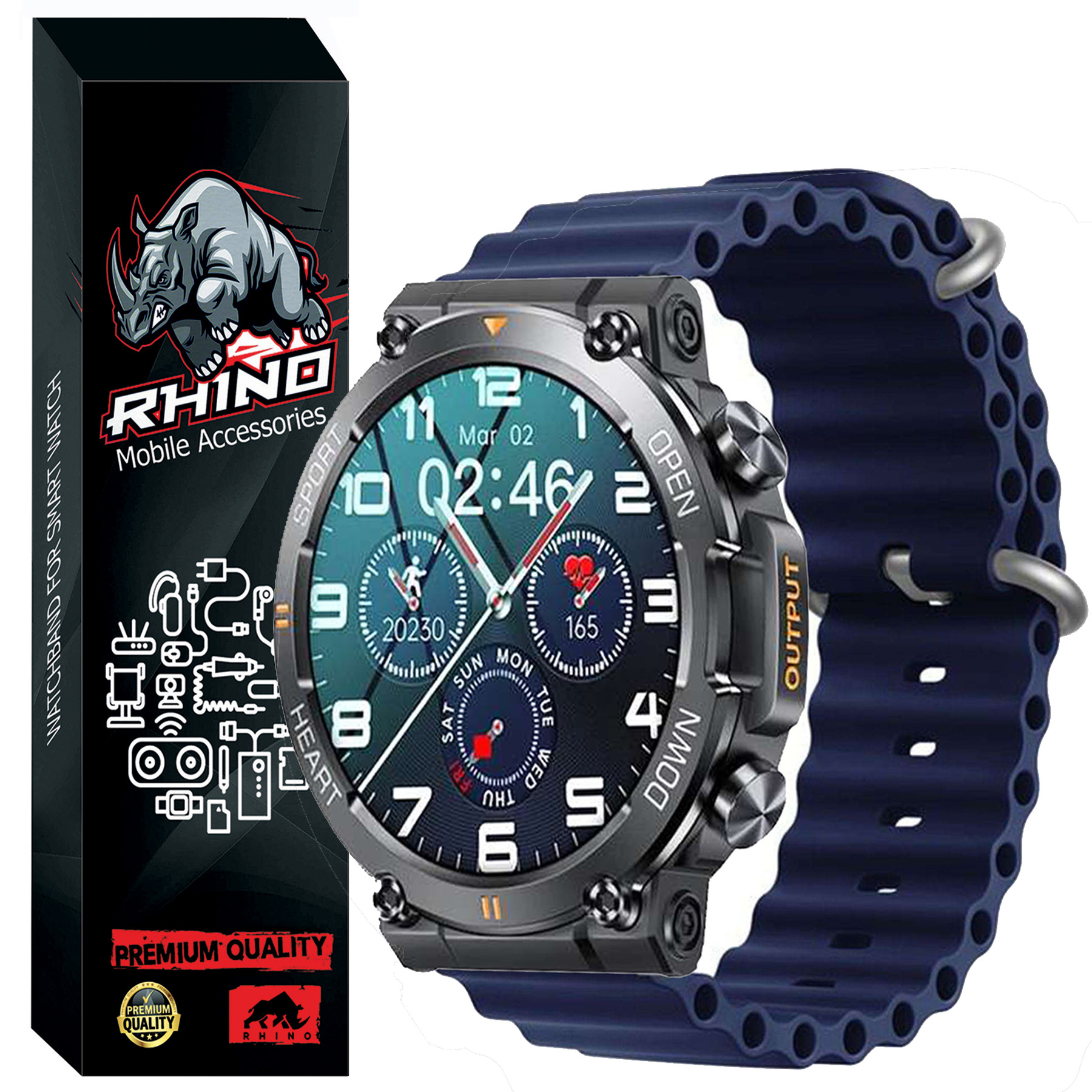 بند راینو مدل Ocean Loop مناسب برای ساعت هوشمند اسمارت واچ K59 Pro / K56 Pro Ultra