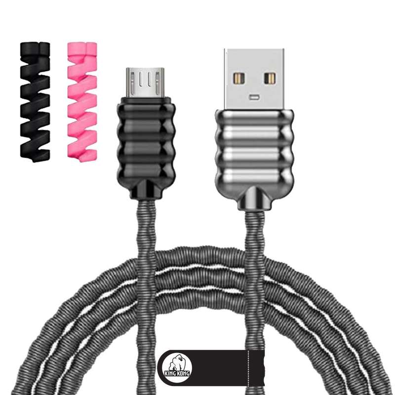 کابل تبدیل USB به Micro USB کینگ کونگ مدل SUPER-ORN11 طول 1 متر به همراه 2 عدد محافظ کابل