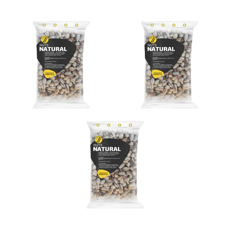 پسته خام اکبری نچرال - 500 گرم بسته 3 عددی 