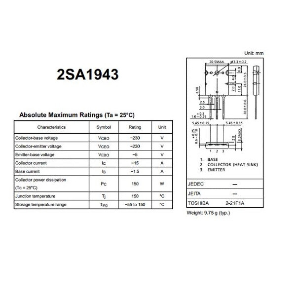ترانزیستور  مثبت و منفی توشیبا مدل C5198-A1941 مجموعه 2 عددی
