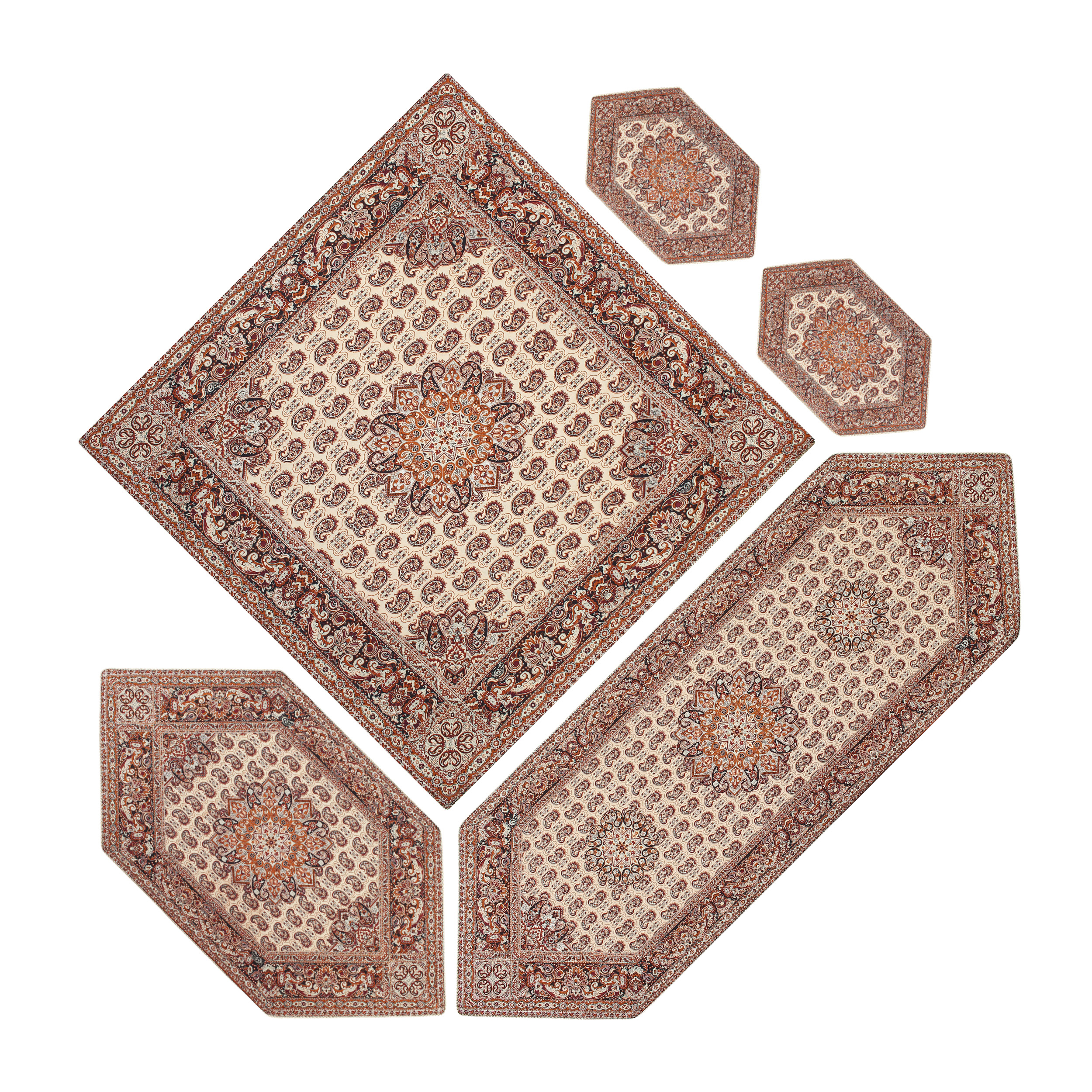 ست 5 تکه رومیزی ترمه مدل GHsfd-5.5