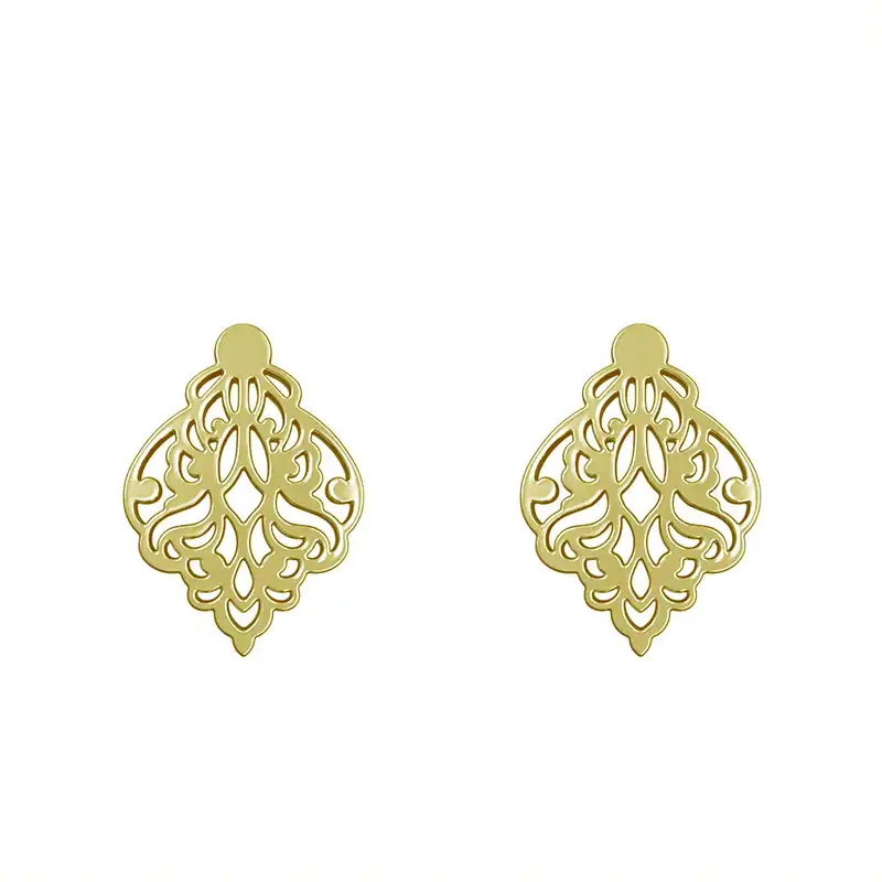 گوشواره طلا 18 عیار زنانه مدوپد مدل هندسی کد GA1-15177