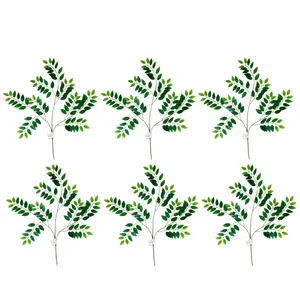 گل مصنوعی جُرجُرگل مدل بوته برگ درختی بسته 6 عددی 