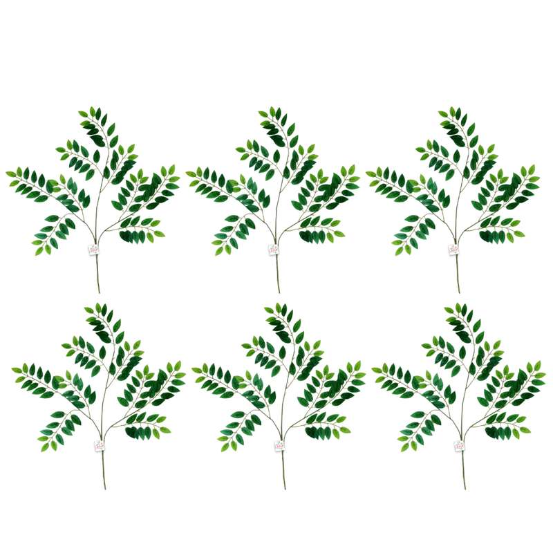 گل مصنوعی جُرجُرگل مدل بوته برگ درختی بسته 6 عددی