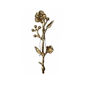 دستگیره برنجی طرح گل بسته 3 عددی