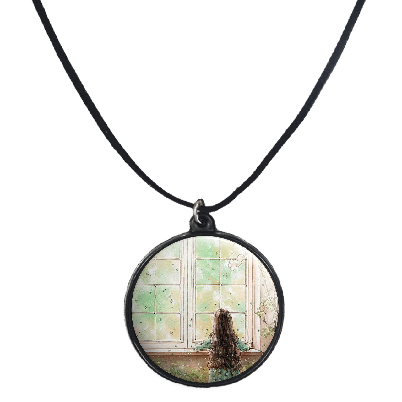 گردنبند پرمانه طرح دخترونه کد pmb.23476 مدل دو طرفه