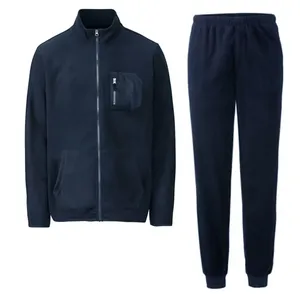 ست سویشرت و شلوار مردانه لیورجی مدل پلار پاییزه کد Fleece2022NB رنگ سرمه ای تیره