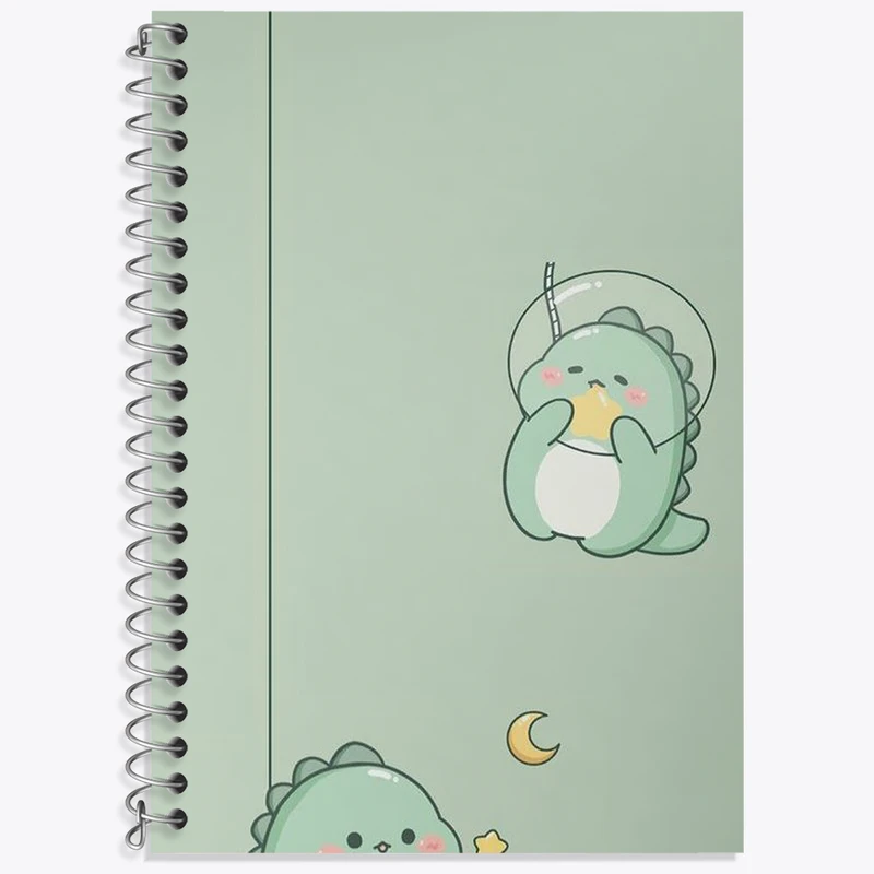 دفتر زبان 50 برگ خندالو مدل سه خط طرح دایناسور کیوت کد N1896