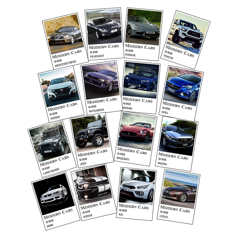 استیکر مدل ماشین طرح خودروهای مدرن کد 2 مجموعه 16 عددی 