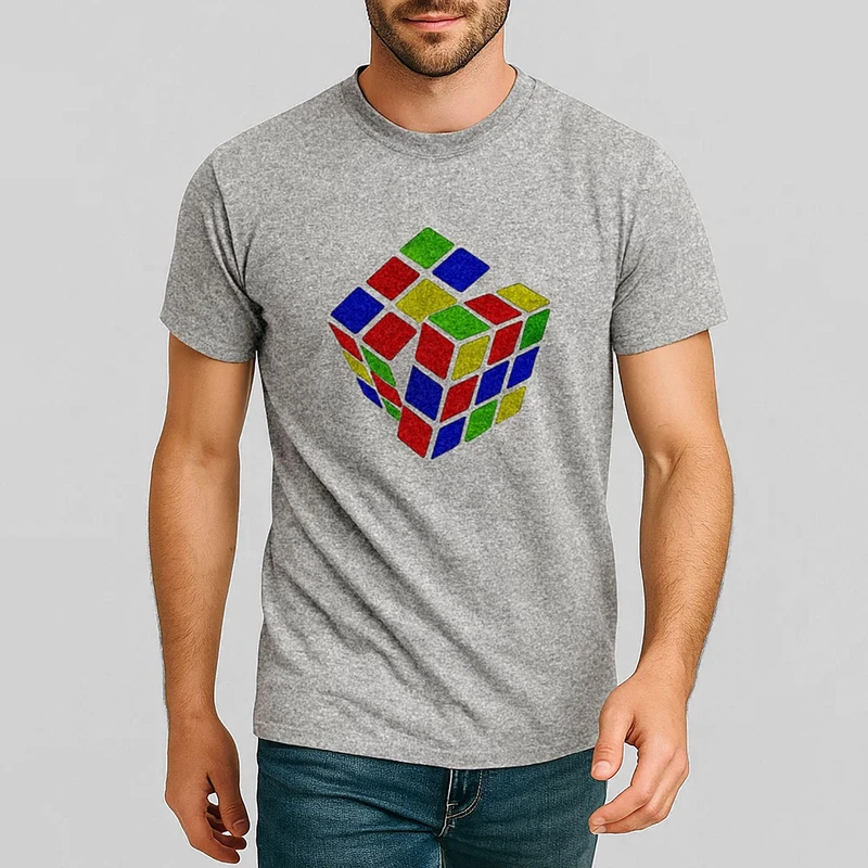تیشرت آستین کوتاه مردانه طرح روبیک کد F112