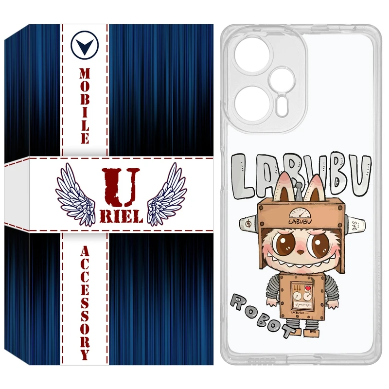 کاور یوریل مدل Clear کد 121 طرح لبوبو مناسب برای گوشی موبایل شیائومی Poco F5