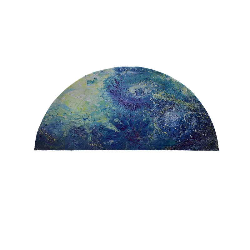 پادری مدل نیم دایره طرح  ابر و بادی کد 9048 سایز 90×45 سانتی متر