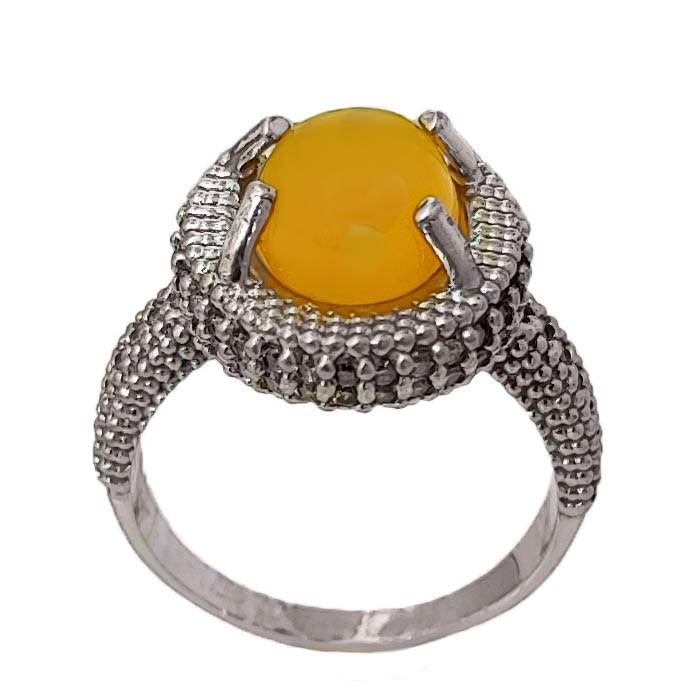 انگشتر نقره زنانه مدل عقیق شرف الشمس کد SHW6041