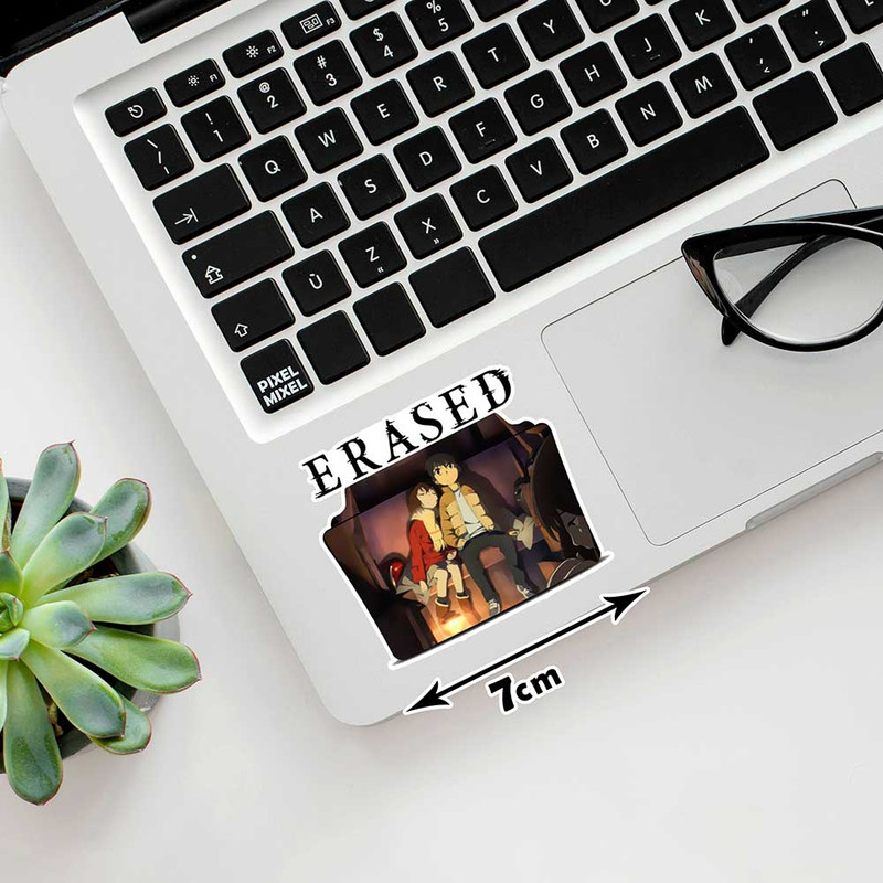 استیکر لپ تاپ پیکسل میکسل مدل انیمه erased مجموعه 3 عددی 1