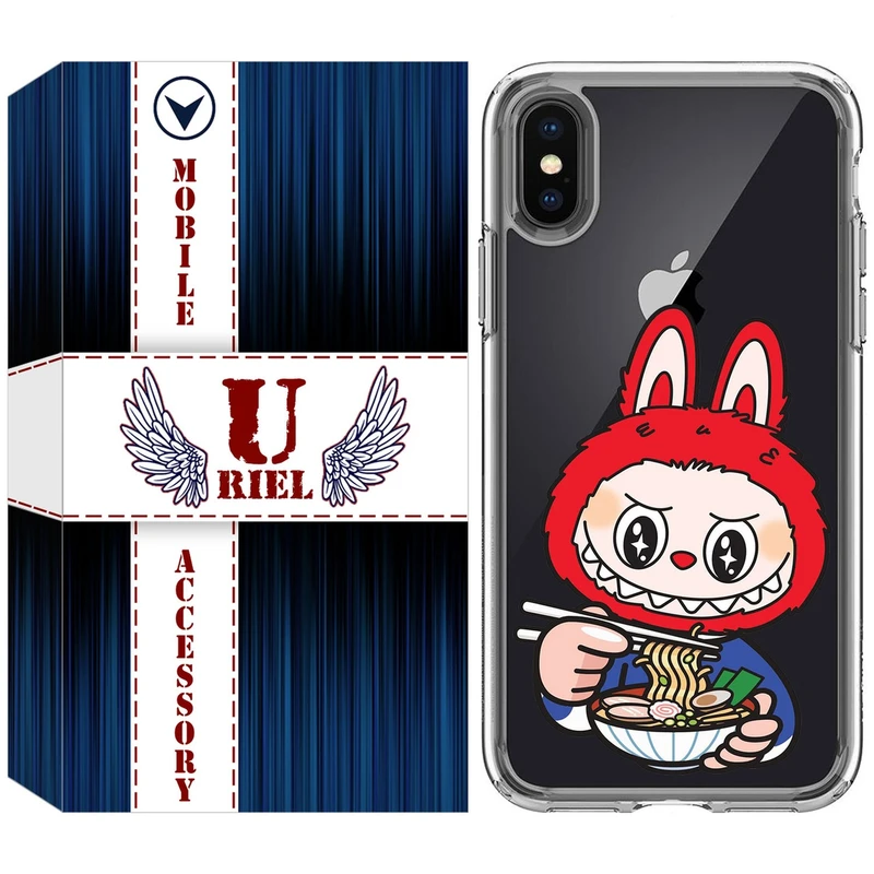 کاور یوریل قاب مدل Clear کد 117 طرح لبوبو Labubu مناسب برای گوشی موبایل اپل iPhone X / XS