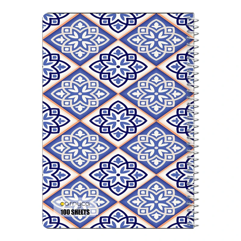 دفتر شطرنجی 100 برگ سیمی کارنیکا طرح پترن ایرانی Persian Pattern کد 41450