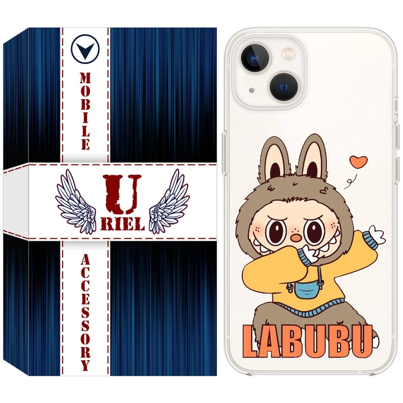 کاور یوریل مدل Clear کد 104 طرح لبوبو Labubu مناسب برای گوشی موبایل اپل iPhone 13