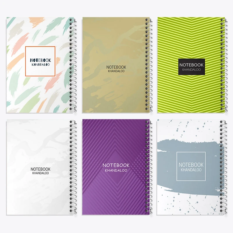 دفتر مشق 100 برگ خندالو طرح مینیمال کد 175 مجموعه 6 عددی