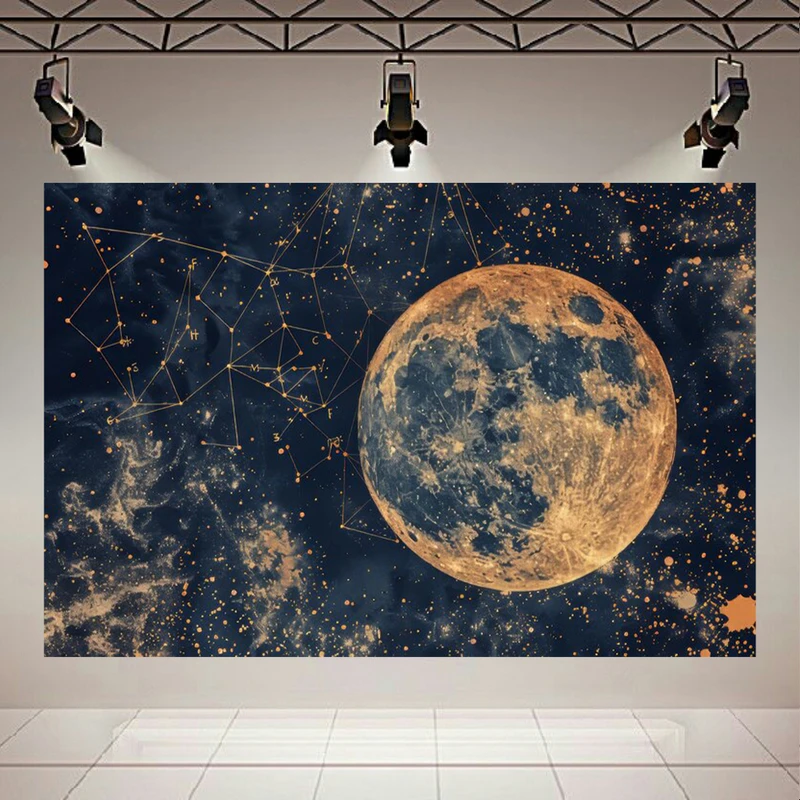 پوستر پارچه ای طرح مخمل ماه کامل مدل صورت فلکی کد AR3058588