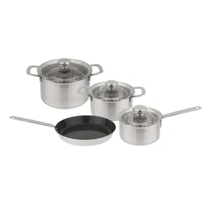 سرویس قابلمه و تابه استیل 7 پارچه ایکیا مدل Hemkomst