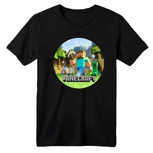 تی شرت آستین کوتاه بچگانه مدل ماینکرفت کد 3 رنگ مشکی